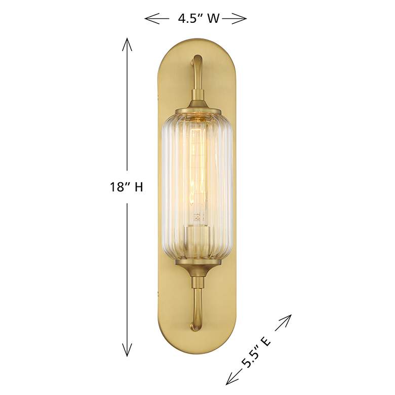 Image 6 Holton 1-Light Wall Sconce in Warm Brass more views