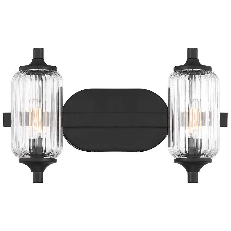 Image 1 Holton 2-Light Bathroom Vanity Light in Matte Black