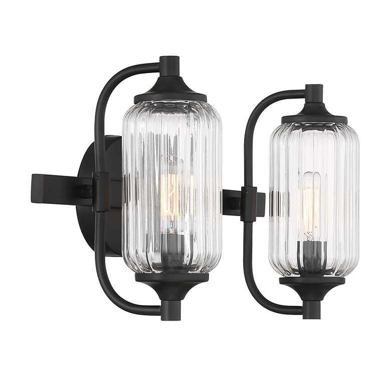 Image 4 Holton 2-Light Bathroom Vanity Light in Matte Black more views