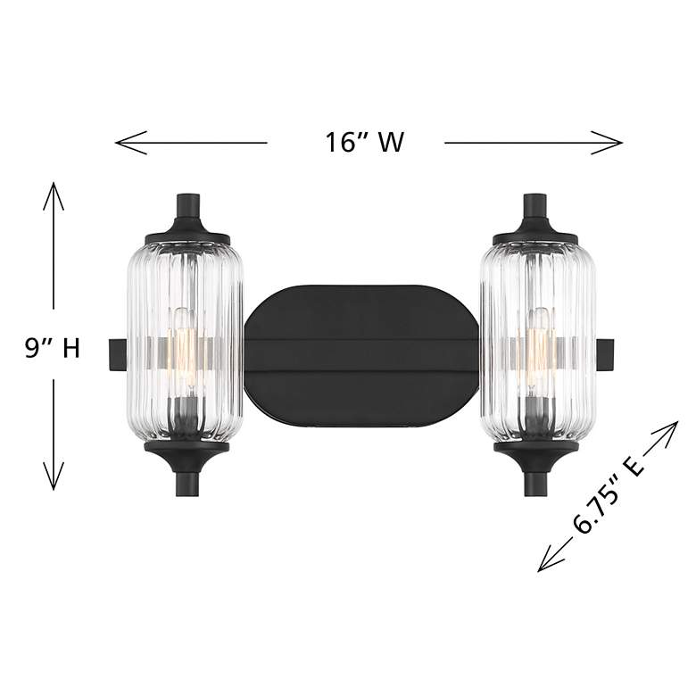 Image 6 Holton 2-Light Bathroom Vanity Light in Matte Black more views
