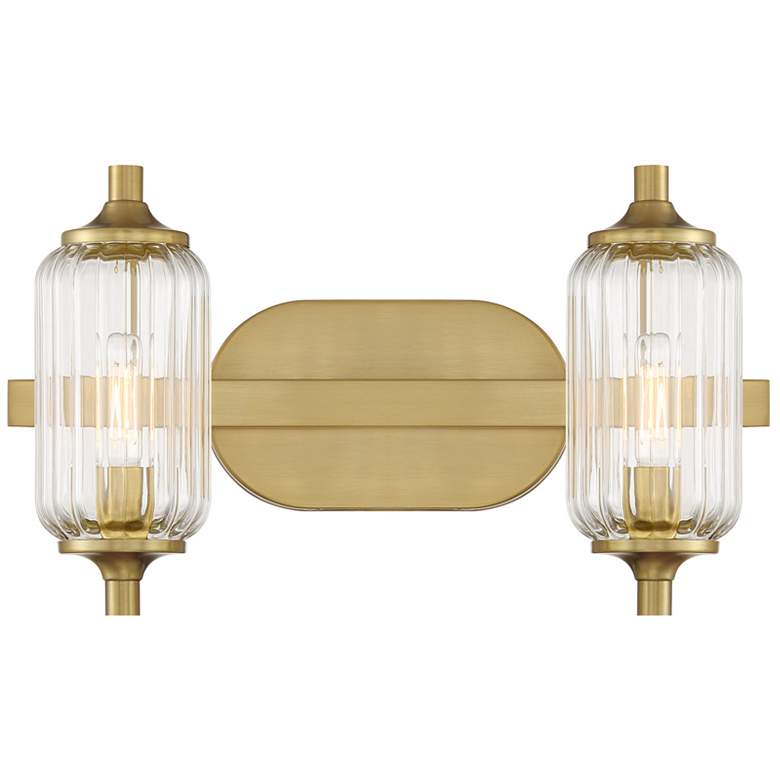 Image 1 Holton 2-Light Bathroom Vanity Light in Warm Brass