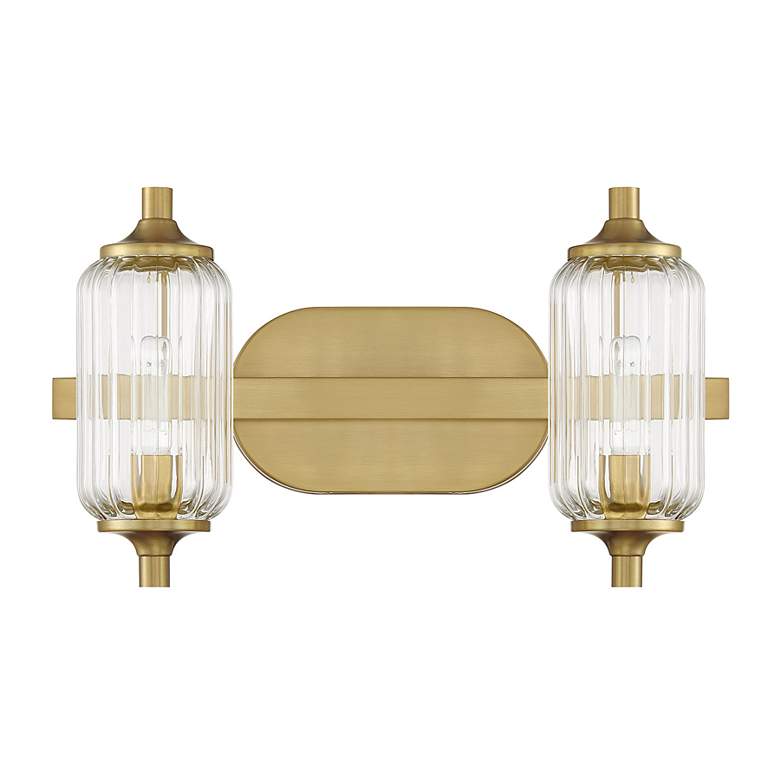 Image 2 Holton 2-Light Bathroom Vanity Light in Warm Brass more views