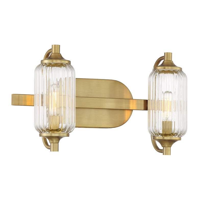 Image 3 Holton 2-Light Bathroom Vanity Light in Warm Brass more views