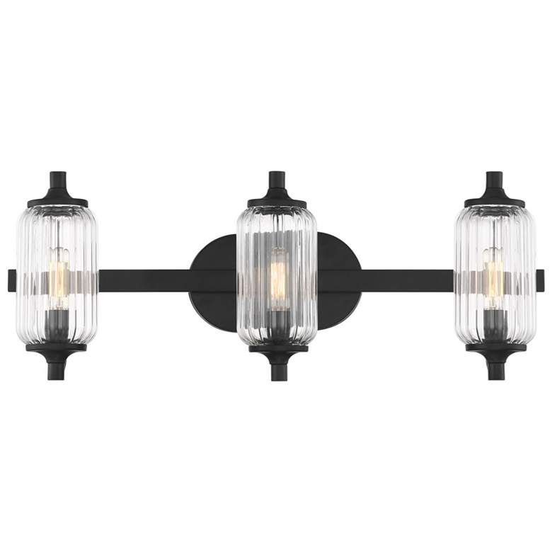 Image 1 Holton 3-Light Bathroom Vanity Light in Matte Black