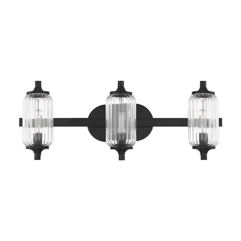 Image 2 Holton 3-Light Bathroom Vanity Light in Matte Black more views