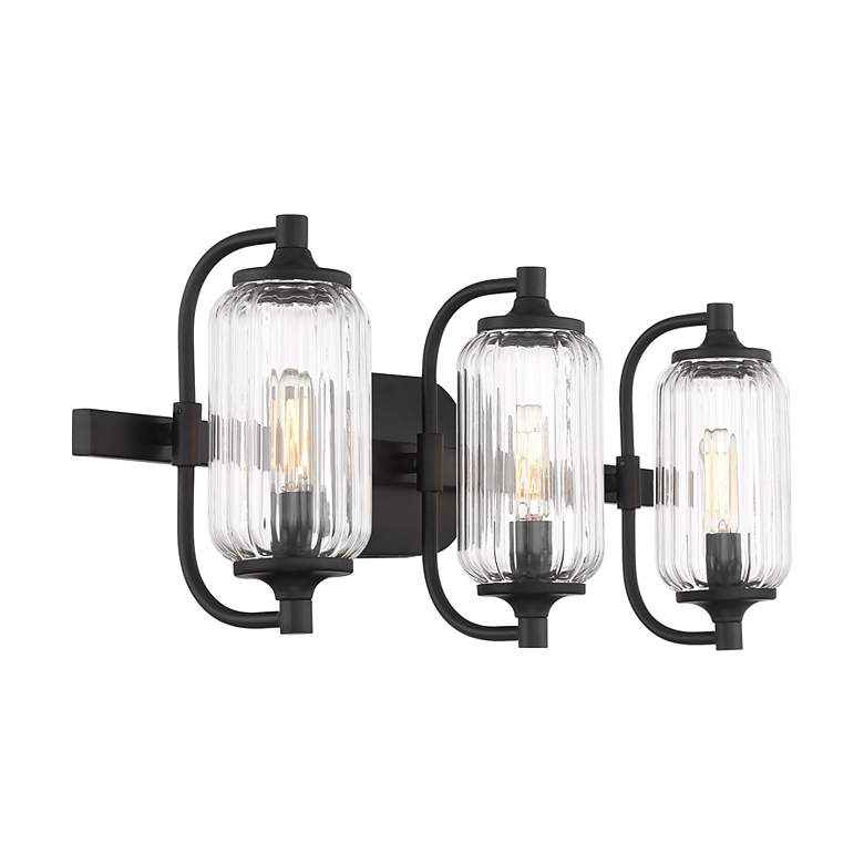 Image 4 Holton 3-Light Bathroom Vanity Light in Matte Black more views
