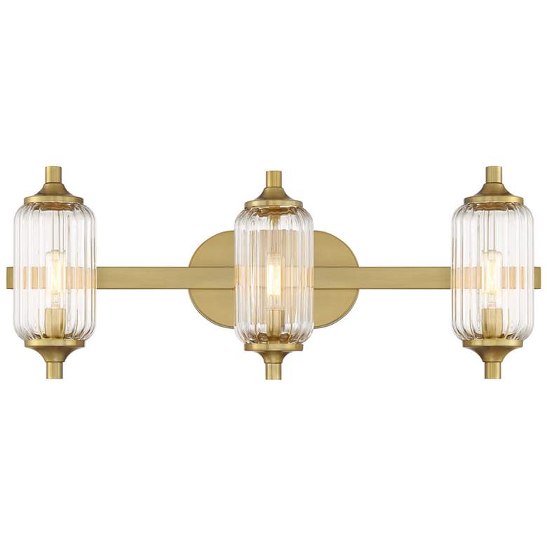 Image 1 Holton 3-Light Bathroom Vanity Light in Warm Brass