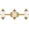 Holton 3-Light Bathroom Vanity Light in Warm Brass