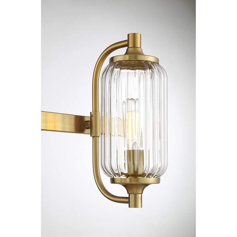 Image 6 Holton 3-Light Bathroom Vanity Light in Warm Brass more views