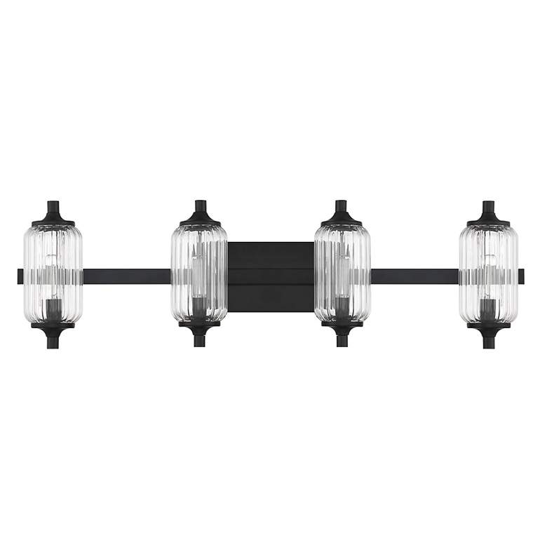 Image 2 Holton 4-Light Bathroom Vanity Light in Matte Black more views