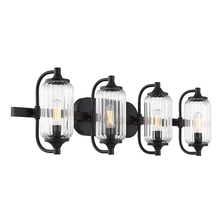 Image 4 Holton 4-Light Bathroom Vanity Light in Matte Black more views
