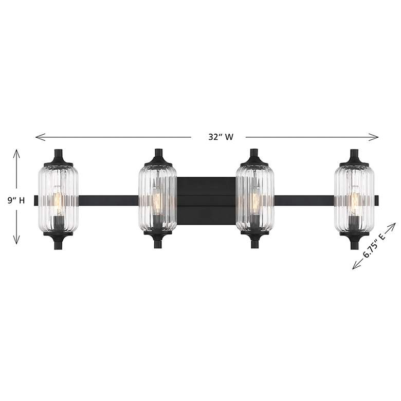 Image 6 Holton 4-Light Bathroom Vanity Light in Matte Black more views
