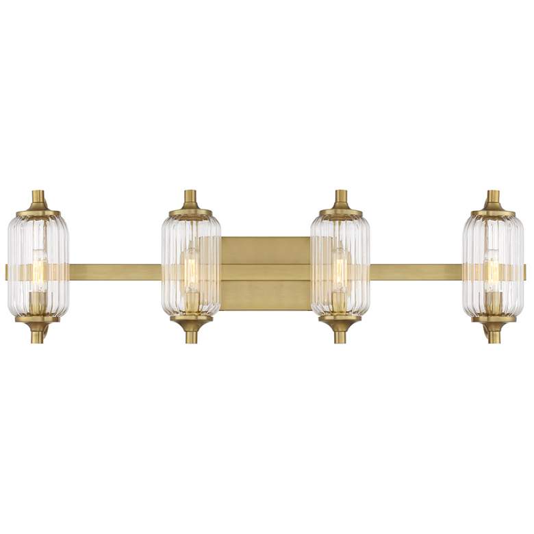 Image 1 Holton 4-Light Bathroom Vanity Light in Warm Brass