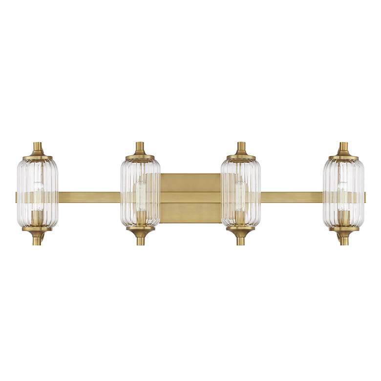 Image 2 Holton 4-Light Bathroom Vanity Light in Warm Brass more views