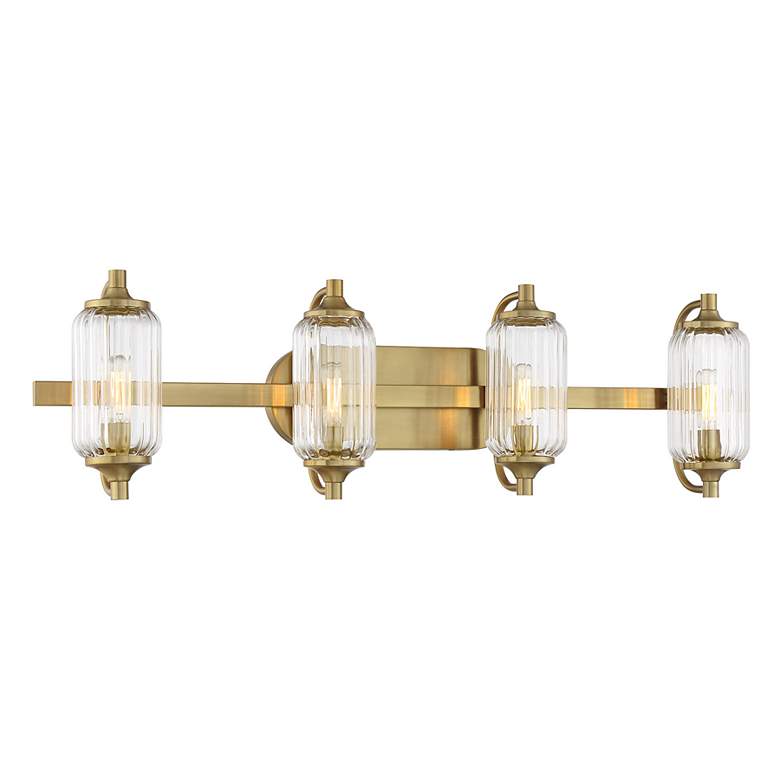 Image 3 Holton 4-Light Bathroom Vanity Light in Warm Brass more views