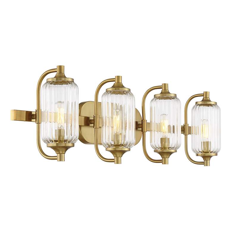 Image 4 Holton 4-Light Bathroom Vanity Light in Warm Brass more views
