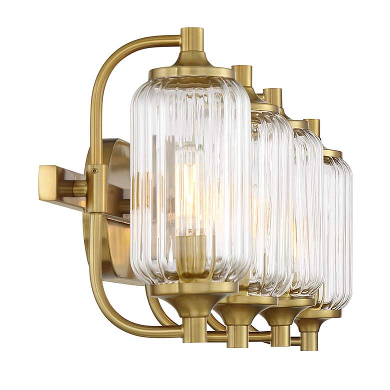 Image 5 Holton 4-Light Bathroom Vanity Light in Warm Brass more views