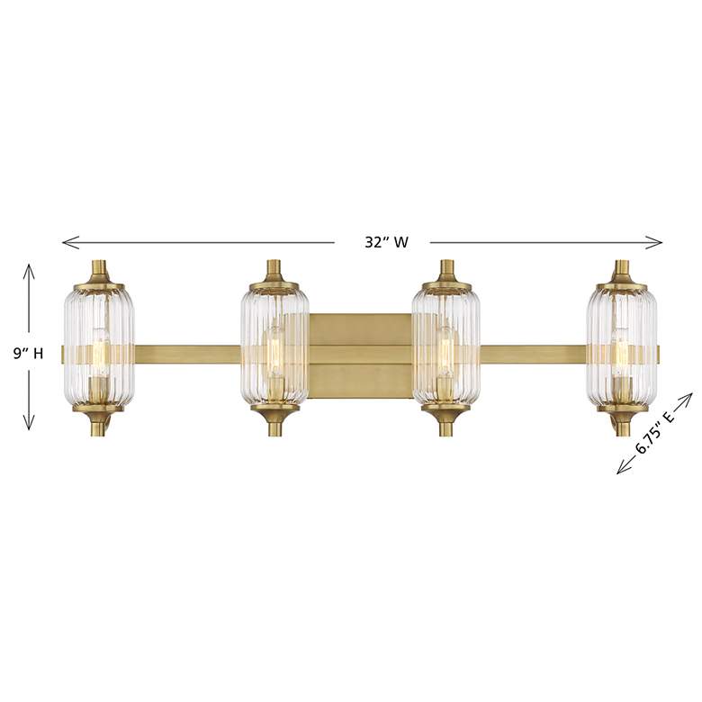 Image 6 Holton 4-Light Bathroom Vanity Light in Warm Brass more views