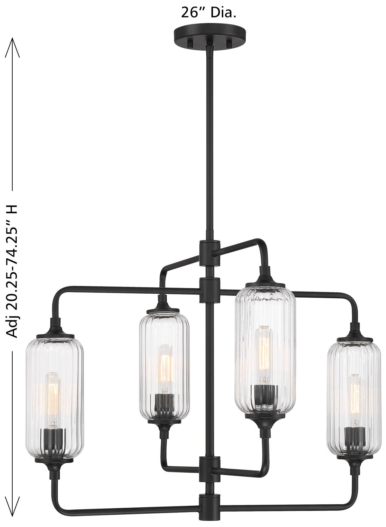 Holton 4-Light Chandelier in Matte Black