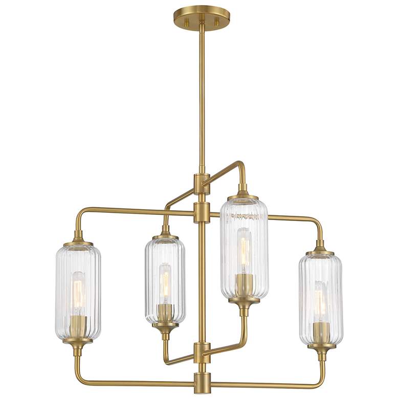 Image 3 Holton 4-Light Chandelier in Warm Brass more views