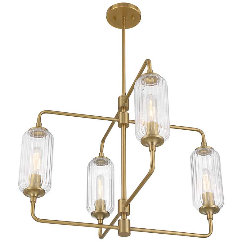 Image 4 Holton 4-Light Chandelier in Warm Brass more views