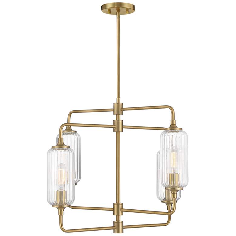 Image 5 Holton 4-Light Chandelier in Warm Brass more views