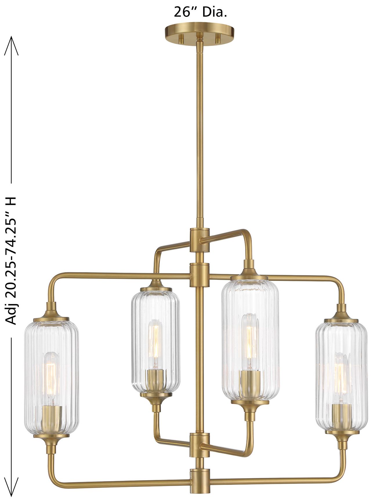 Holton 4-Light Chandelier in Warm Brass