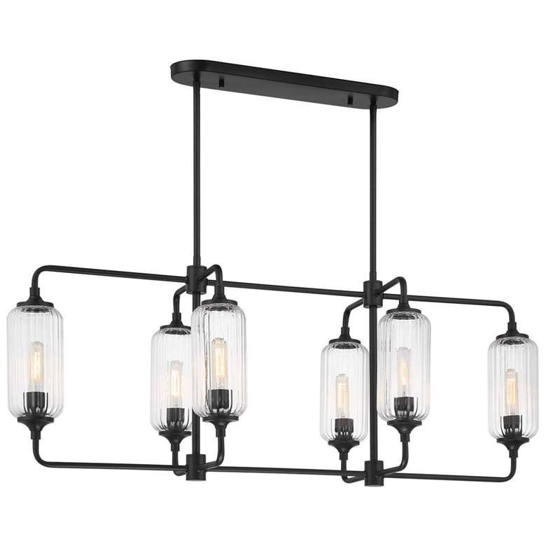 Image 1 Holton 6-Light Linear Chandelier in Matte Black