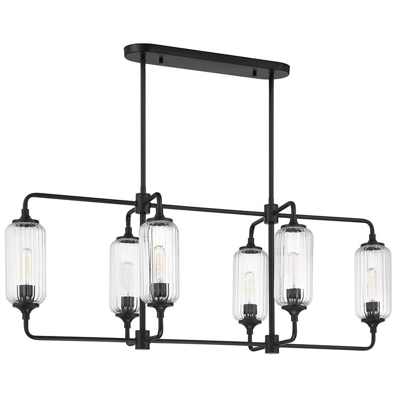 Image 2 Holton 6-Light Linear Chandelier in Matte Black more views