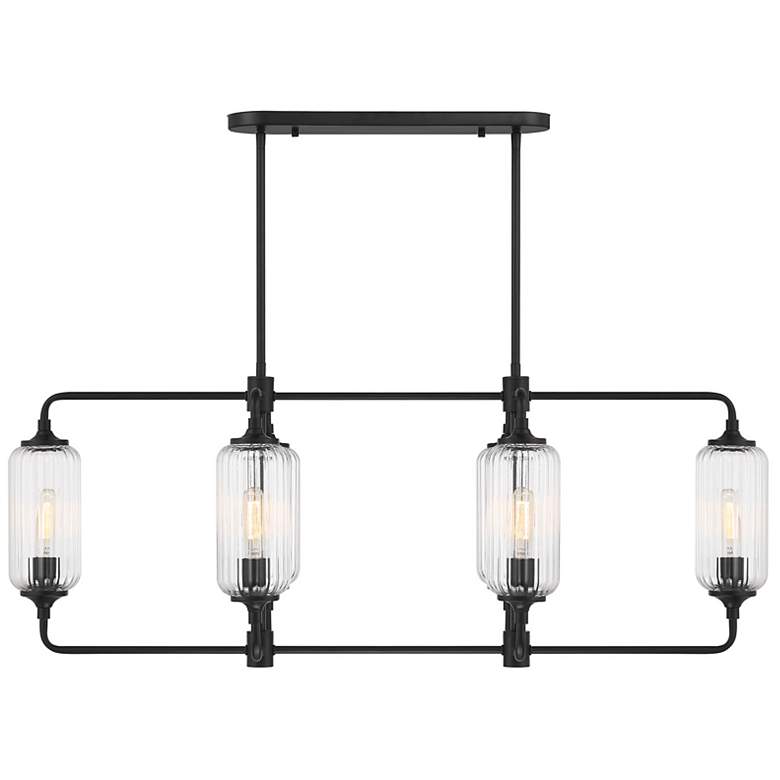 Image 3 Holton 6-Light Linear Chandelier in Matte Black more views