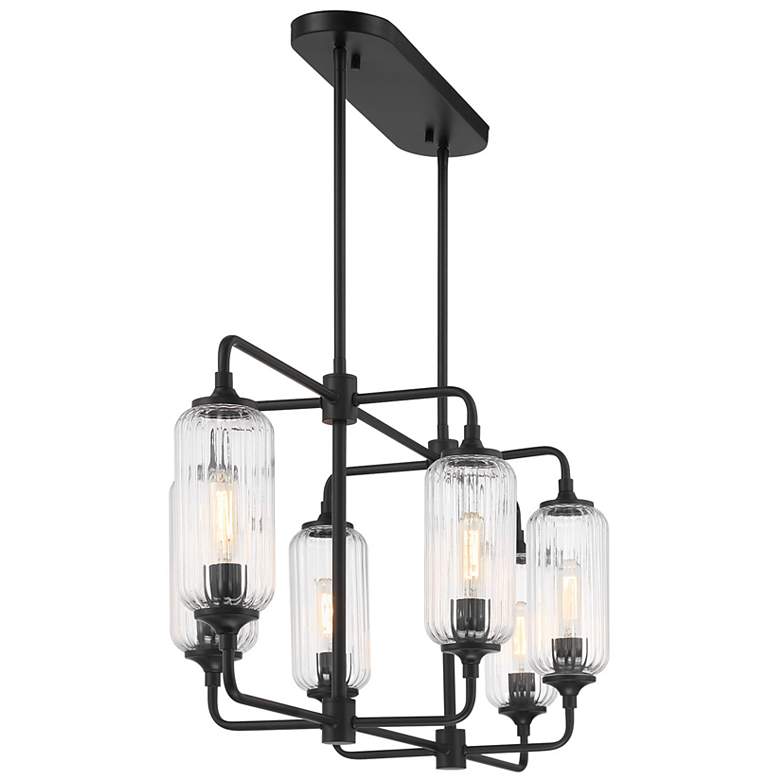 Image 5 Holton 6-Light Linear Chandelier in Matte Black more views