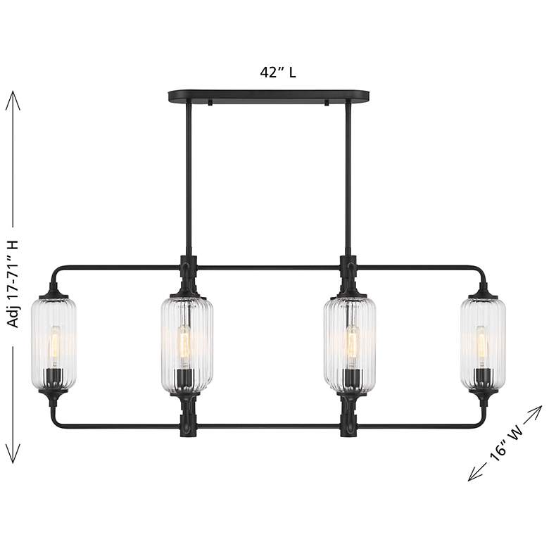 Image 7 Holton 6-Light Linear Chandelier in Matte Black more views