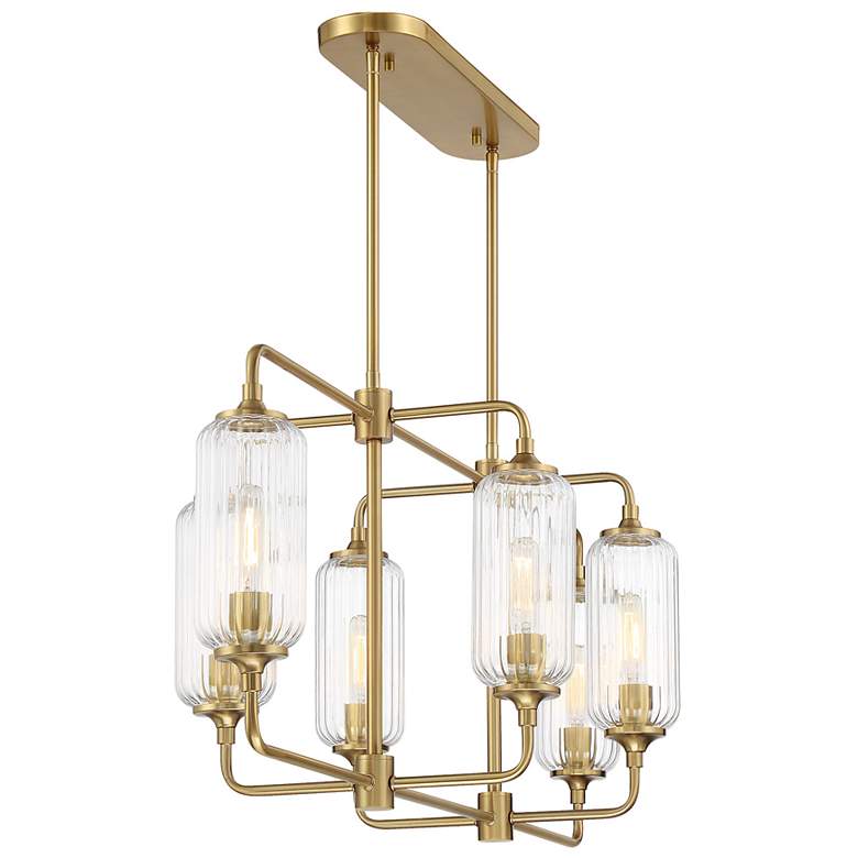 Image 5 Holton 6-Light Linear Chandelier in Warm Brass more views