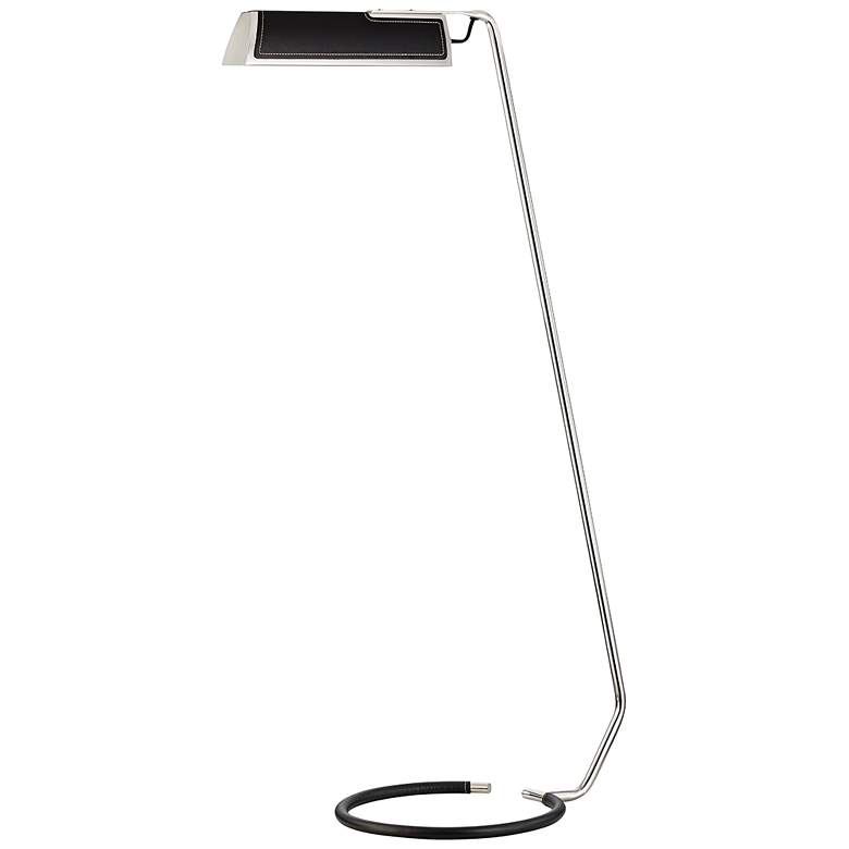 Image 1 Holtsville Nickel and Saddle Leather LED Task Floor Lamp