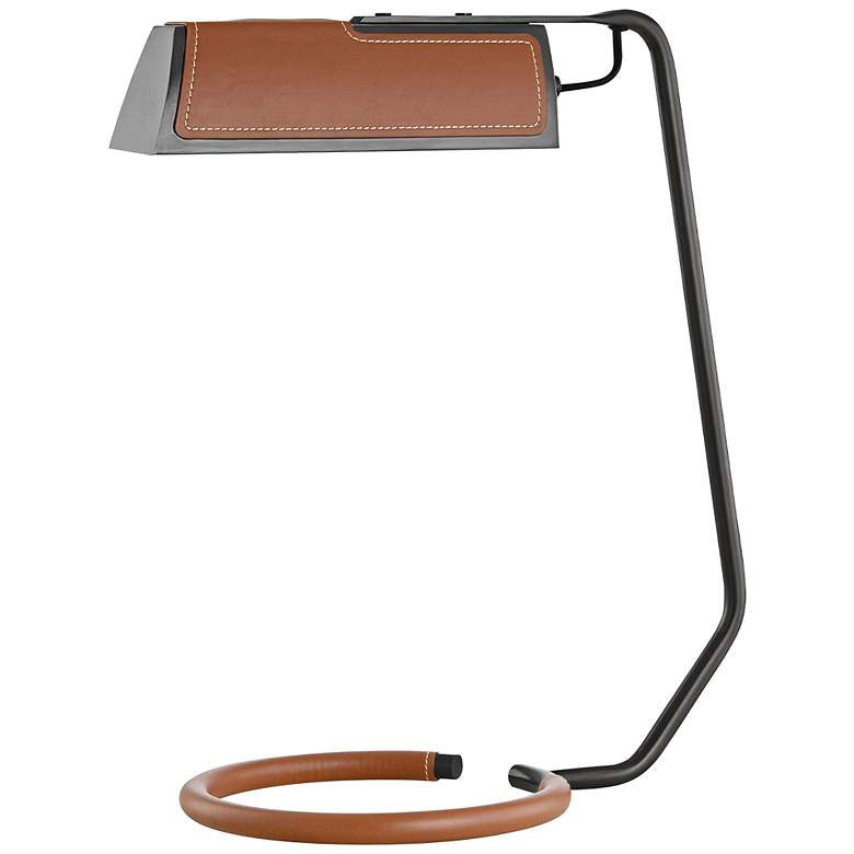 Image 1 Holtsville Old Bronze and Saddle Leather LED Desk Lamp