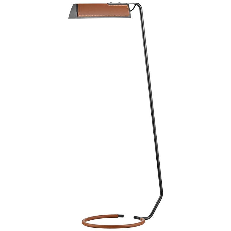 Image 1 Holtsville Old Bronze and Saddle Leather LED Task Floor Lamp