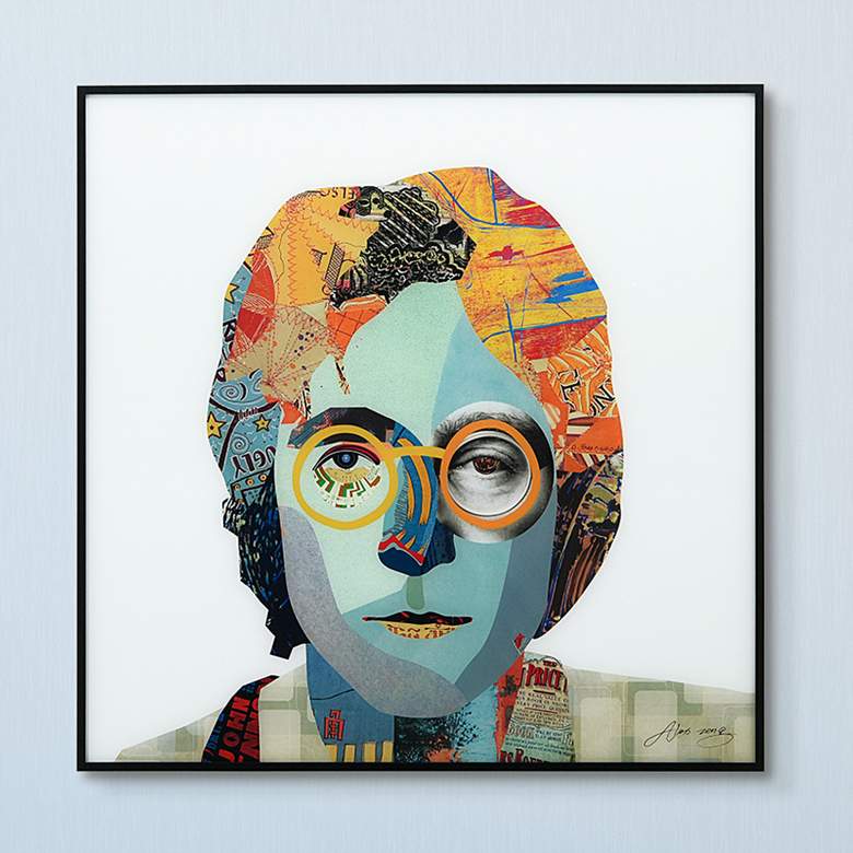Image 1 Homage to John 24" Square Framed Printed Art Glass Wall Art