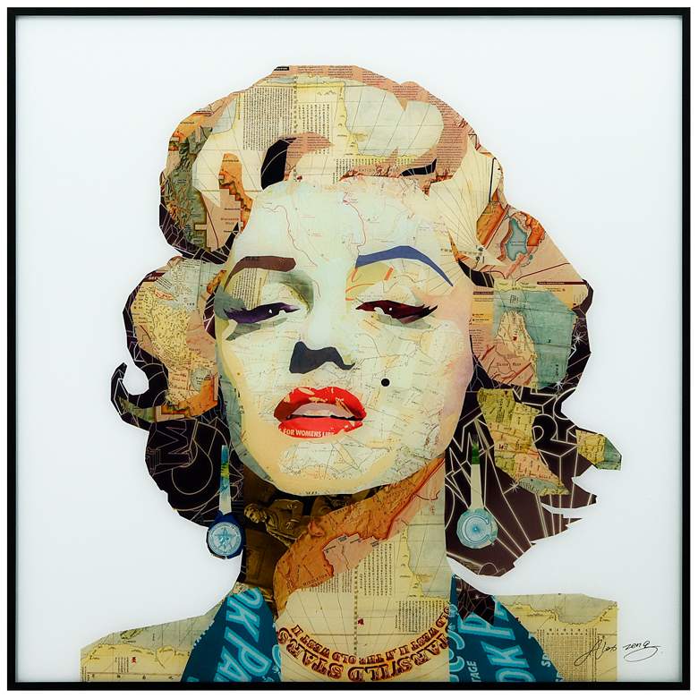 Image 2 Homage to Marilyn 24 inch Square Framed Printed Glass Wall Art