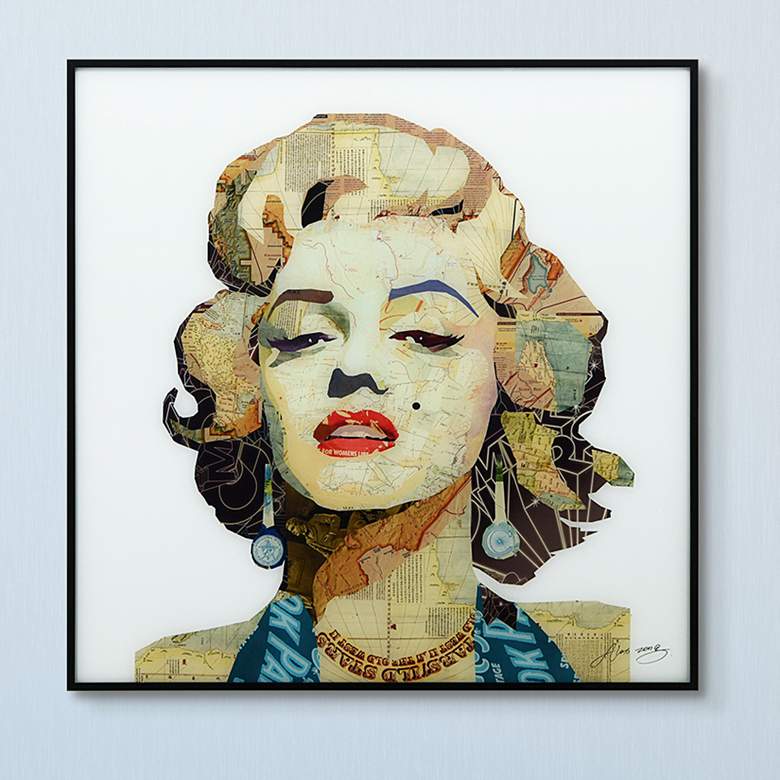 Image 1 Homage to Marilyn 24" Square Framed Printed Glass Wall Art