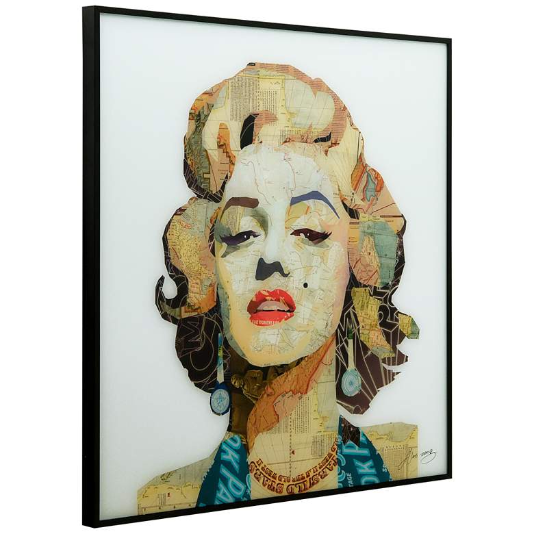 Image 4 Homage to Marilyn 24" Square Framed Printed Glass Wall Art more views