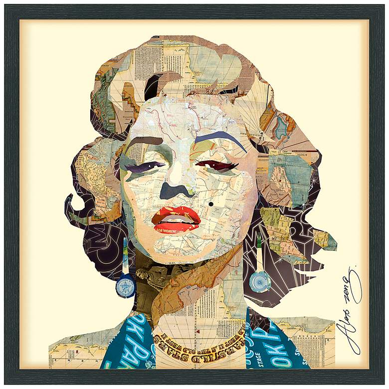 Image 2 Homage to Marilyn 25" High Collage Framed Wall Art