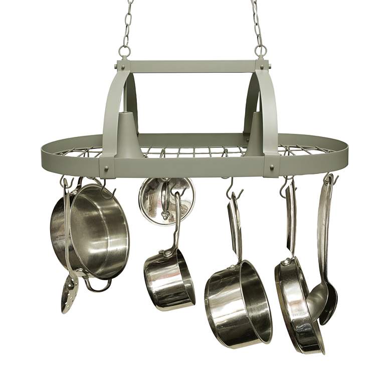 Image 2 Home 35 1/2" Wide Slate Gray 2-Light Pot Rack Chandelier