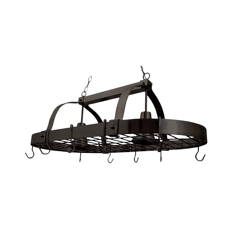 Image 1 Home 35 1/2"W Oil-Rubbed Bronze 2-Light Pot Rack Chandelier