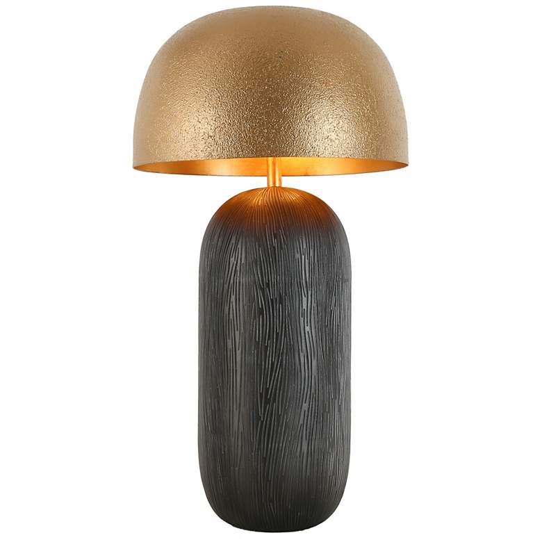 Image 1 Home Anglel Hecatonimos 25 1/2" Black with Gold Dome Modern Table Lamp