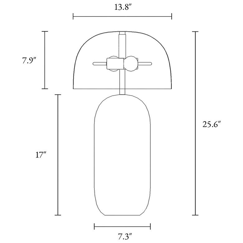 Image 2 Home Anglel Hecatonimos 25 1/2" Black with Gold Dome Modern Table Lamp more views