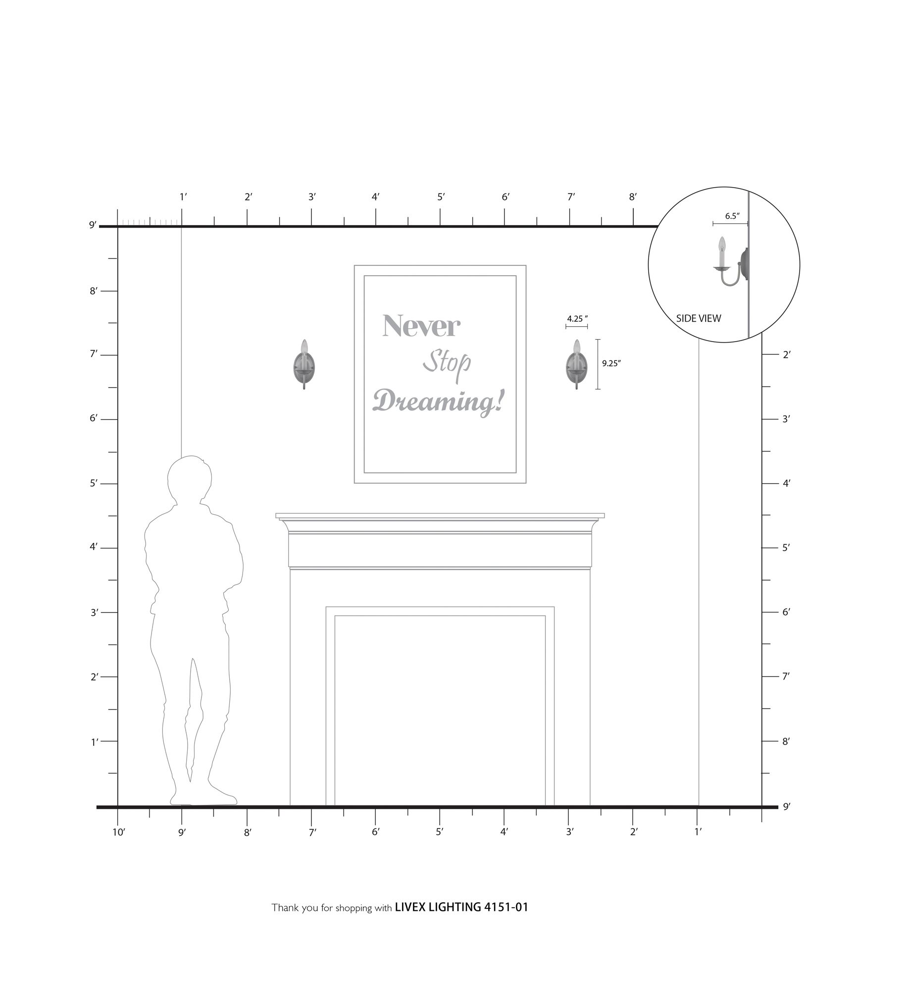 Home Basics 1 Light Antique Brass Arm Wall Sconce