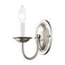5_Home Basics 1 Light Brushed Nickel Arm Wall Sconce more views