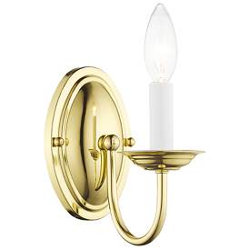 Image1 of Home Basics 1 Light Polished Brass Arm Wall Sconce