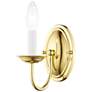 2_Home Basics 1 Light Polished Brass Arm Wall Sconce