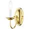 Home Basics 1 Light Polished Brass Arm Wall Sconce